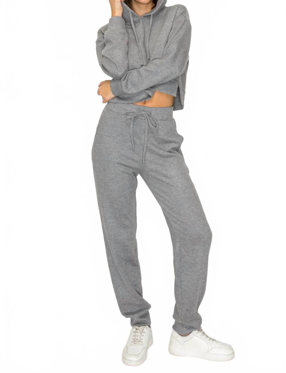 NEW KNIT RIOT haven knit jogger pants in heather gray